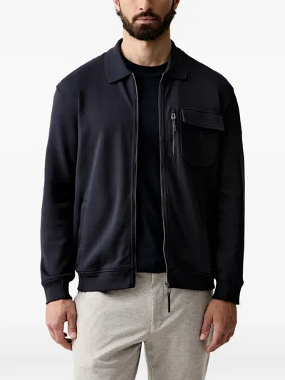Joop Zip-up Chest-pocket Sweater In Blue