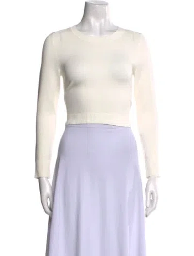 Pre-owned Joostricot Bateau Neckline Long Sleeve Crop Top W/ Tags In Neutral