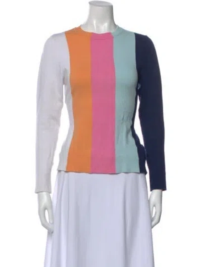 Pre-owned Joostricot Colorblock Pattern Crew Neck Top In Blue