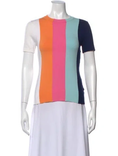 Pre-owned Joostricot Colorblock Pattern Crew Neck Top In Blue