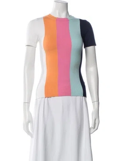 Pre-owned Joostricot Colorblock Pattern Crew Neck Top In Blue