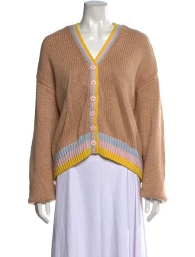 Pre-owned Joostricot Colorblock Pattern V-neck Sweater In Neutrals
