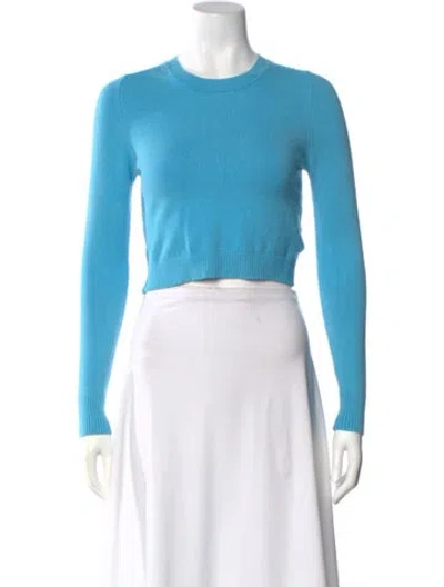 Pre-owned Joostricot Crew Neck Long Sleeve Crop Top In Blue