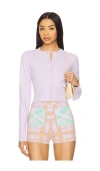 Joostricot Crop Cardigan In Lavender
