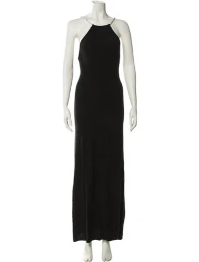 Pre-owned Joostricot Halterneck Long Dress In Black