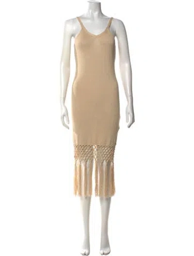 Pre-owned Joostricot Linen Midi Length Dress In Neutrals