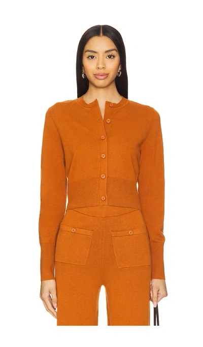 Joostricot Long Sleeve Crop Cardigan In Ginger Tea
