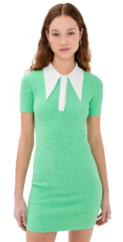 Joostricot Mini Polo Dress Persian Green/whipped Cream