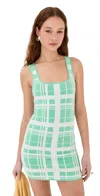 Joostricot Mini Tank Dress Persian Green/whipped Cream In Persian Green/whipped Cream