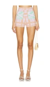 Joostricot Plaid Booty Shorts In Lavender,beige