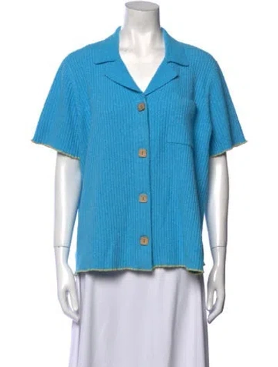 Pre-owned Joostricot Short Sleeve Button-up Top W/ Tags In Blue