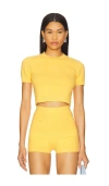 Joostricot Short Sleeve Crop Top In Orange