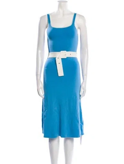 Pre-owned Joostricot Square Neckline Knee-length Dress In Blue