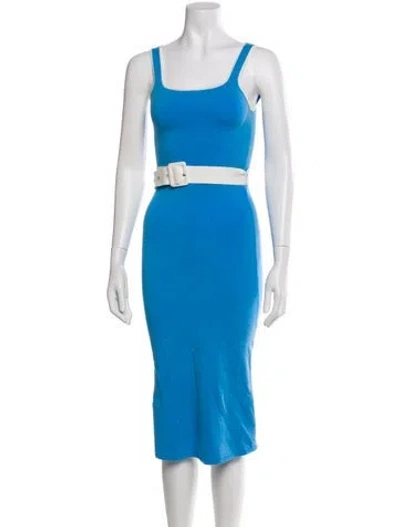 Pre-owned Joostricot Square Neckline Midi Length Dress In Blue