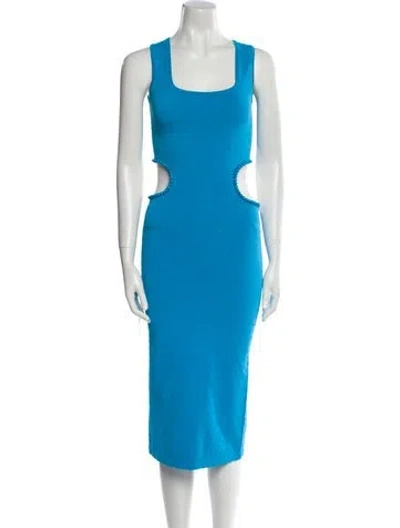 Pre-owned Joostricot Square Neckline Midi Length Dress In Blue