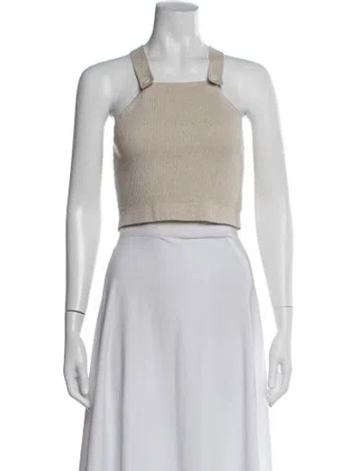Pre-owned Joostricot Square Neckline Sleeveless Crop Top In Neutral
