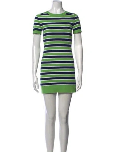 Pre-owned Joostricot Striped Mini Dress In Green