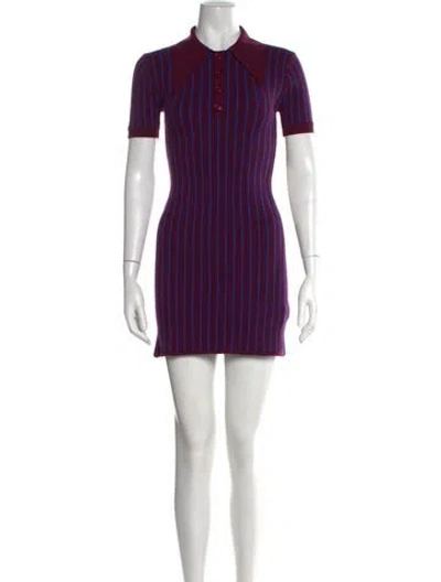 Pre-owned Joostricot Striped Mini Dress In Purple