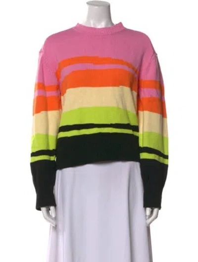 Pre-owned Joostricot Striped Mock Neck Sweater In Pink