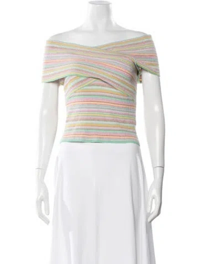 Pre-owned Joostricot Striped Off-the-shoulder Sweater In Multi