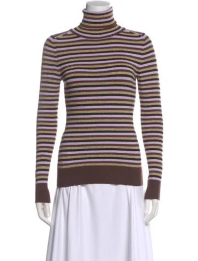 Pre-owned Joostricot Striped Turtleneck Top In Red