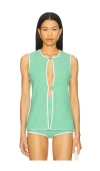 Joostricot Tunic Top In Persian Green & White