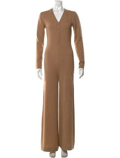 Pre-owned Joostricot V-neck Jumpsuit In Brown