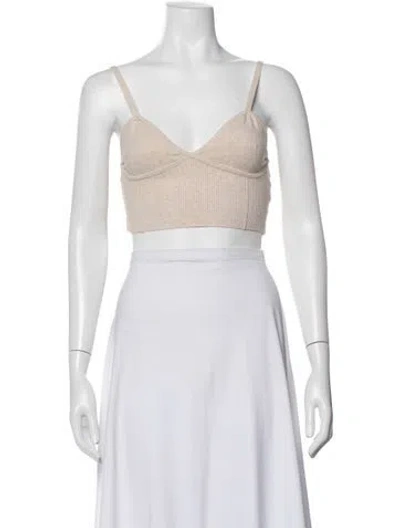Pre-owned Joostricot V-neck Sleeveless Sports Bra In Neutrals