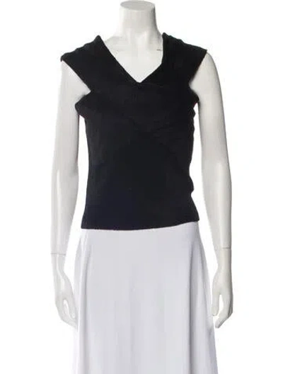 Pre-owned Joostricot V-neck Sleeveless Top In Black