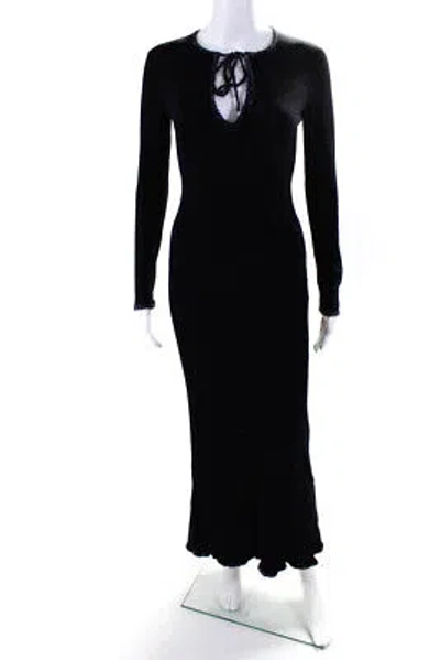 Pre-owned Joostricot Womens Midi Tie Dress - Navy + Black Size M