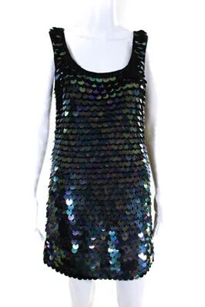 Pre-owned Joostricot Womens Sequins Crochet Mini Dress - Black Size S
