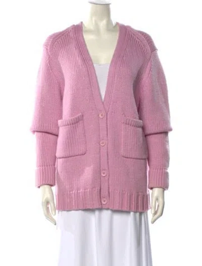 Pre-owned Joostricot Wool Plunge Neckline Sweater In Pink