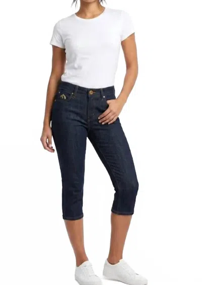 Jordache Lurex Capri Casual Pant In Blue