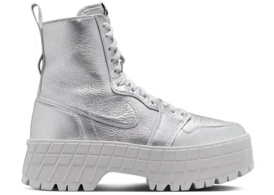 Pre-owned Jordan 1 Brooklyn (women's) Sneakers In Metallic Silver/neutral Grey