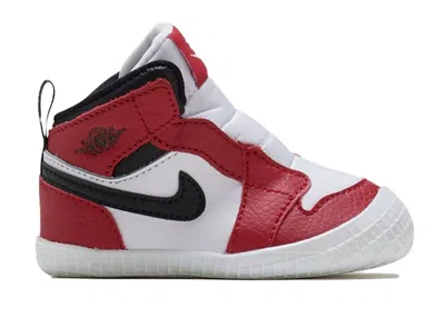 Pre-owned Jordan 1 Crib Bootie Chicago Sneakers In White/varsity Red/black