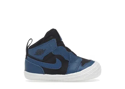Pre-owned Jordan 1 Crib Bootie Dark Marina Blue Sneakers In Dark Marine Blue/black/white