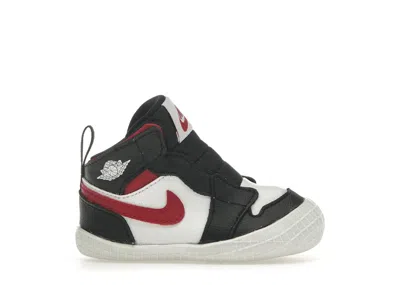 Pre-owned Jordan 1 Crib Bootie Sneakers In Black/white/gym Red