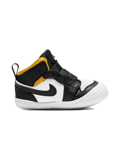 Jordan Babies' 1 Crib Leather Sneakers In Black