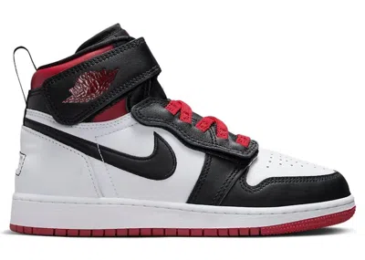 Pre-owned Jordan 1 High Flyease Black Toe Sneakers In White/gym Red
