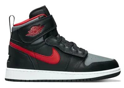 Pre-owned Jordan 1 High Flyease Gym Red Sneakers In Black/smoke Grey/white
