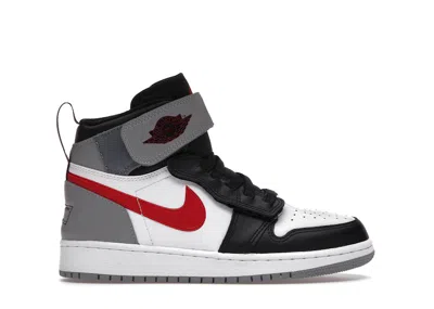 Pre-owned Jordan 1 High Flyease Gym Red Sneakers In Black/white/particle Grey