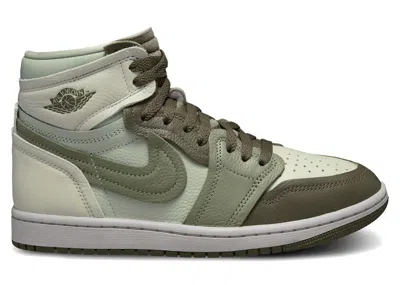 Pre-owned Jordan 1 High Method Of Make (women's) Sneakers In Medium Olive/oil Green/sea Glass