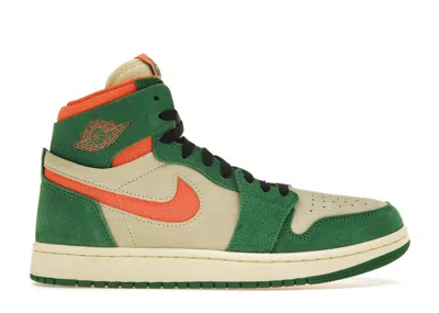 Pre-owned Jordan 1 High Zoom Air Cmft 2 Orange Blaze (women's) Sneakers In Pine Green/muslin/black