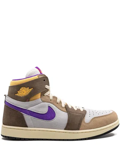 Jordan 1 High Zoom Air Cmft 2 "palomino Wild Berry" Sneakers In Brown