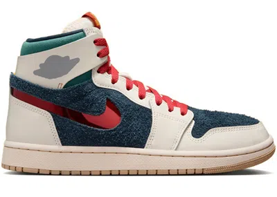 Pre-owned Jordan 1 High Zoom Air Cmft 2 Se You're Welcome (women's) Sneakers In Pale Ivory/armory Navy Blue/universit