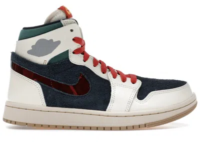 Pre-owned Jordan 1 High Zoom Air Cmft 2 Se You're Welcome (women's) Sneakers In Pale Ivory/armory Navy Blue/universit In Multi