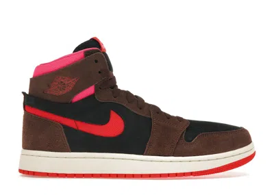 Pre-owned Jordan 1 High Zoom Air Cmft 2 (women's) Sneakers In Cacao Wow/picante Red/black