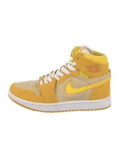 Pre-owned Jordan 1 High Zoom Air Cmft 2 Yellow Ochre Athletic Sneakers