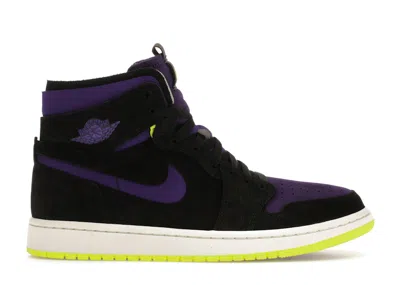 Pre-owned Jordan 1 High Zoom Air Cmft (women's) Sneakers In Black/court Purple/lemon Venom