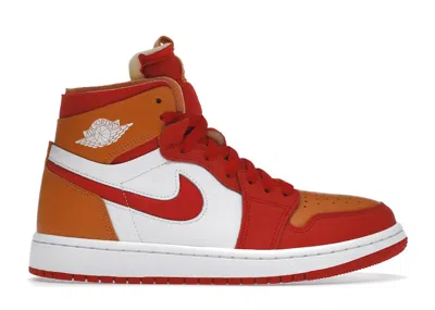 Pre-owned Jordan 1 High Zoom Air Cmft (women's) Sneakers In Fire Red/hot Curry